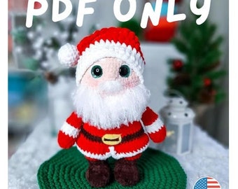 Crochet Santa Claus amigurumi pattern - Christmas plush Amigurumi toy pattern - English pattern ONLY