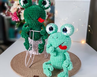 Crochet Amigurumi Frog Plushie Pattern, Easy Plush Yarn (PDF Pattern)