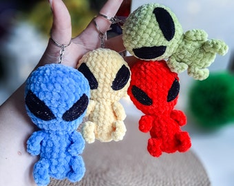 Crochet Alien Keychain Pattern: Plush Amigurumi (PDF Pattern)