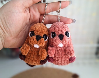 Crochet Beaver Keychain Pattern: Plush Amigurumi Animal (PDF Pattern)