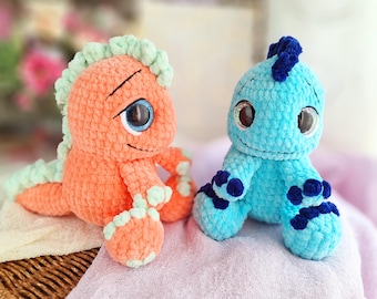 Schema all'uncinetto per dinosauro: dinosauro di peluche amigurumi (download PDF)