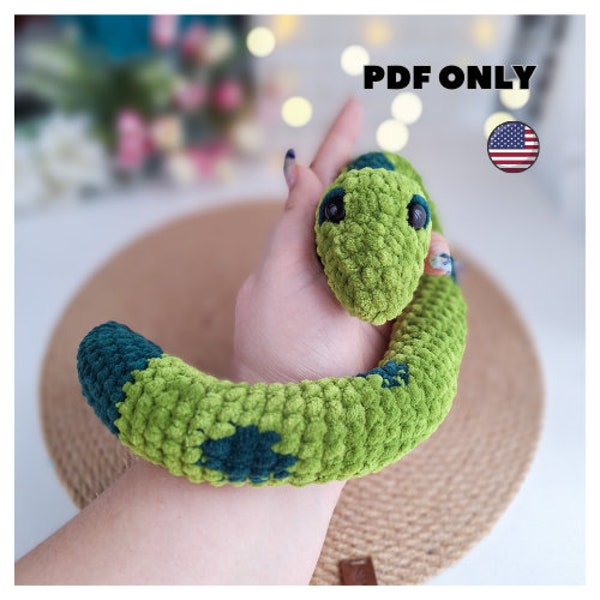 Ctochet plush snake pattern, seamless pattern, sensory toys amigurumi plush, no sew crochet reptiles, crochet amigurumi pattern