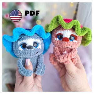 Crochet plush cute sloth pattern - no sew crochet amigurumi animals