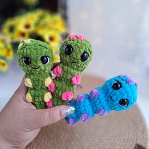Crochet Caterpillar Keychain Pattern: No Sew Amigurumi (PDF Pattern)
