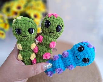 Crochet Caterpillar Keychain Pattern: No Sew Amigurumi (PDF Pattern)