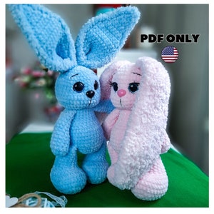 Crochet bunny plush toys pattern amigurumi - lovey stuffed bunny pattern - pattern PDF