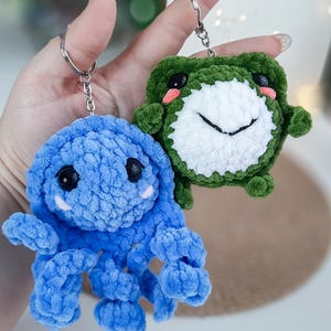 Crochet Frog and Jellyfish Keychain Pattern: Kawaii Amigurumi (PDF Pattern)