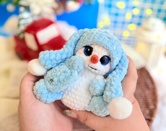 Padrão de crochê para boneco de neve natalino em amigurumi (padrão em PDF)