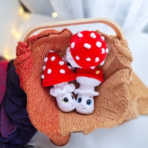 Crochet Plush Mushroom Pattern: Amigurumi Ornament (PDF Pattern)