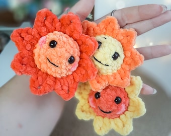 Patrón de llavero de peluche de sol a crochet: Amigurumi kawaii (Patrón PDF)