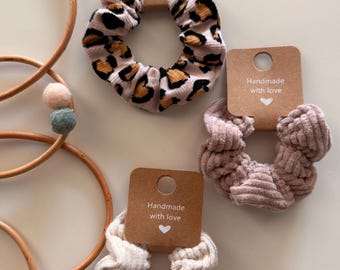 AKOAK Haargummi Für Mädchen Mit Hasenohren - 20 Stück, Chiffon, Verschiedene Muster (Punkte, Leopard, Etc.)