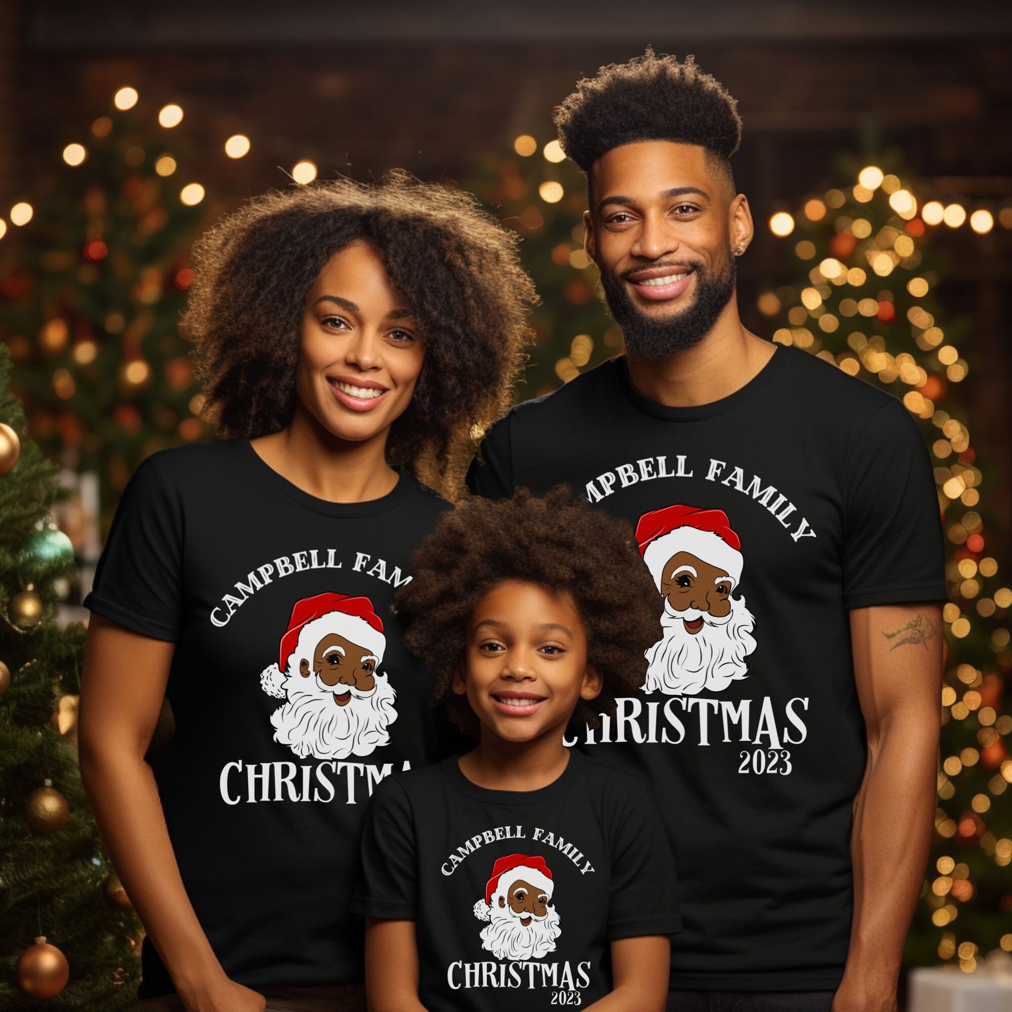 Black santa family pajamas hotsell