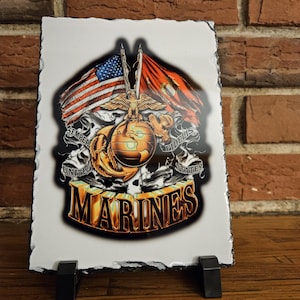 U.S. Marines Design on Slate