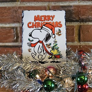 Christmas Snoopy on Slate