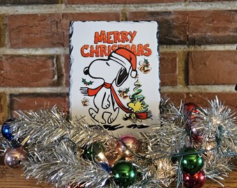 スヌーピーとウッドストックのクリスマスプレート：ヴィンテージ