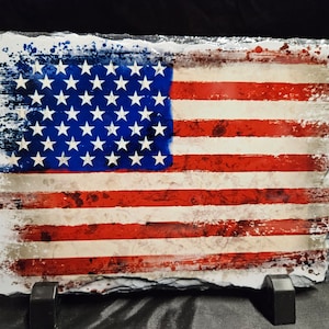 Vintage United States of America Flag on Slate
