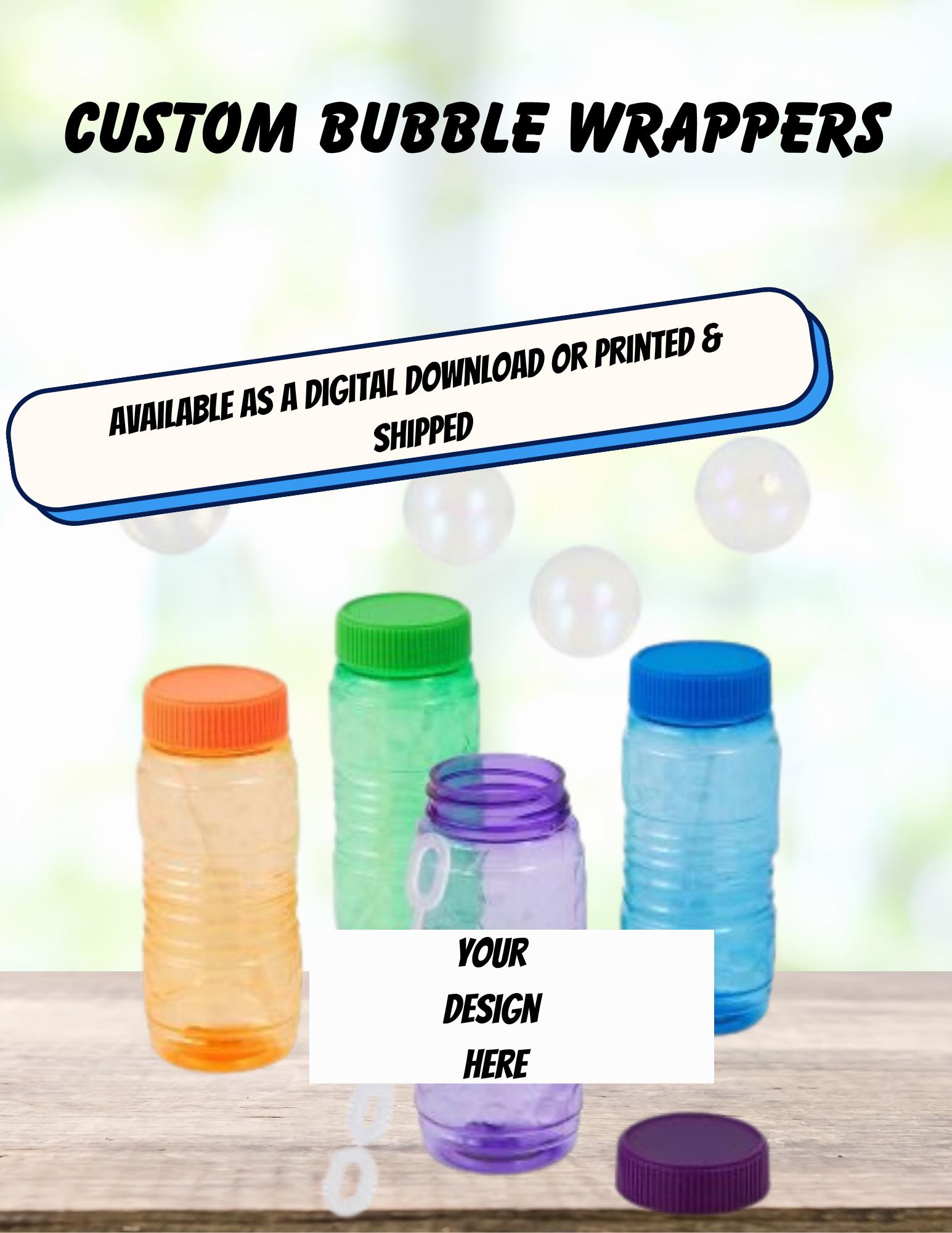 Custom Bubble Wrapper Labels – Party Favor Stickers | Digital or ...