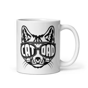 cat dad mug, handmade mug, cat mugs, daddy mug, funny mugs for men, couples mugs, mugs with sayings