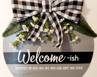 Cartello Di Benvenuto In Legno Per Esterni 15,2x30,5 Cm, Con Scritta 'If You're Tacos Or Wine We're Home', Divertente E Rustico, Per Porta O Parete, Regalo Inaugurazione Casa - 2
