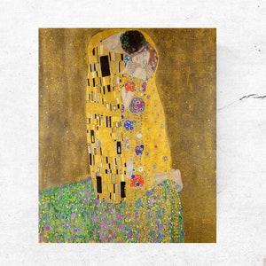 The Kiss Gustav Klimt Belvedere Wien Printable Poster Famous Home Decor Gold Painting to frame 5 SIZES Download Housewarming Wall Art