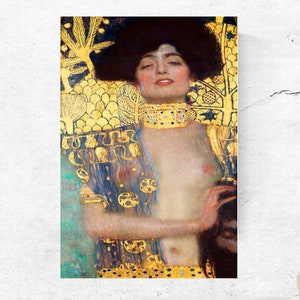 Judith and the Head of Holofernes Gustav Klimt Printable Poster Home Decor Painting to frame 5 SIZES Download Sensual Housewarming Wall Art