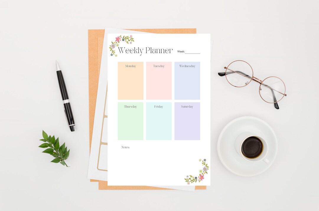 Flower Printable A4 Weekly Planner HD Daily Life Organiser Download - Etsy
