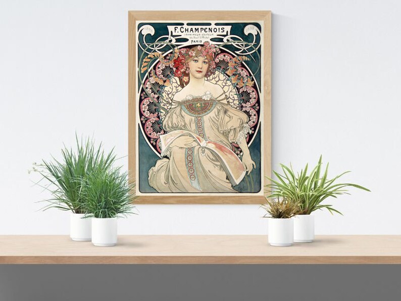 Alphonse Mucha The Precious Stones CANVAS PAINTING PRINT WOMEN ART NOUVEAU 1487 | UK
