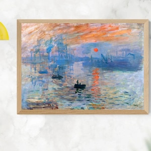 Impression Sunrise Monet Impressionist Printable Foggy Poster Home Landscape Decor Painting to frame 5 SIZES Download Housewarming Wall Art