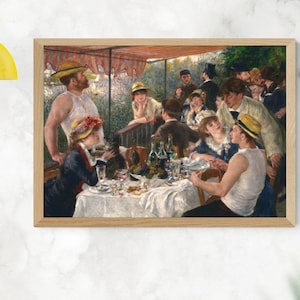 Luncheon of Boating Party Renoir Printable Poster Impressionist Home Decor Painting to frame 5 SIZES Instant Download Housewarming Wall Art