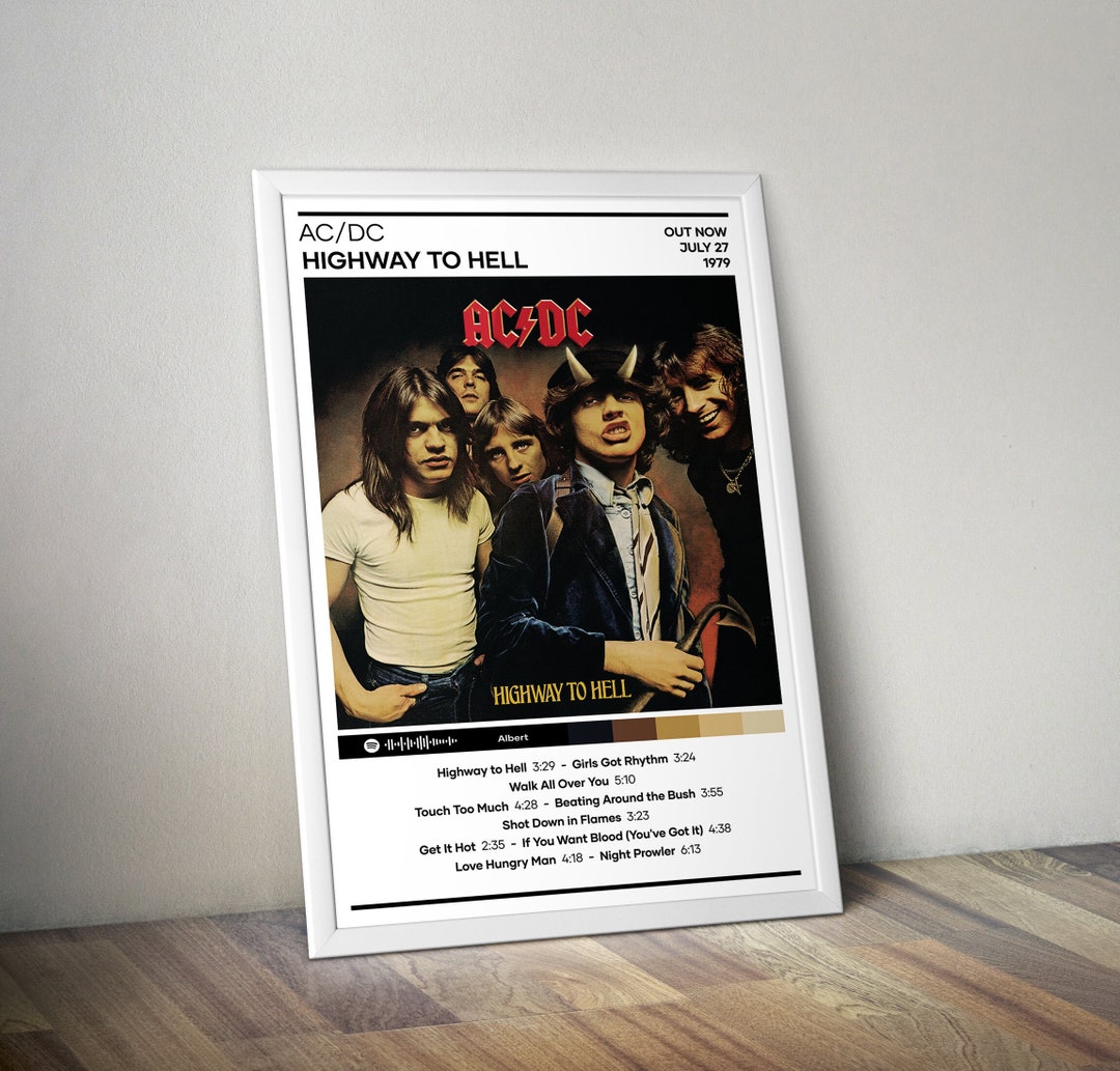 AC/DC Poster Highway to Hell Poster 4 Color Rock Music Poster Album ...