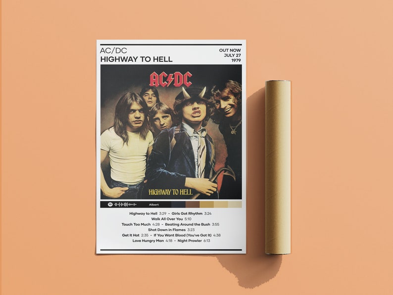 AC/DC Poster Highway to Hell Poster 4 Color Rock Music - Etsy