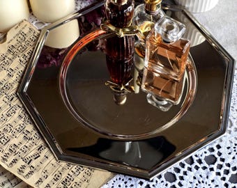 Jean Couzon Octagonal Metal Tray – French Designer Serving Plate – 30 cm Polished Finish – Mid-Century Modern Decor