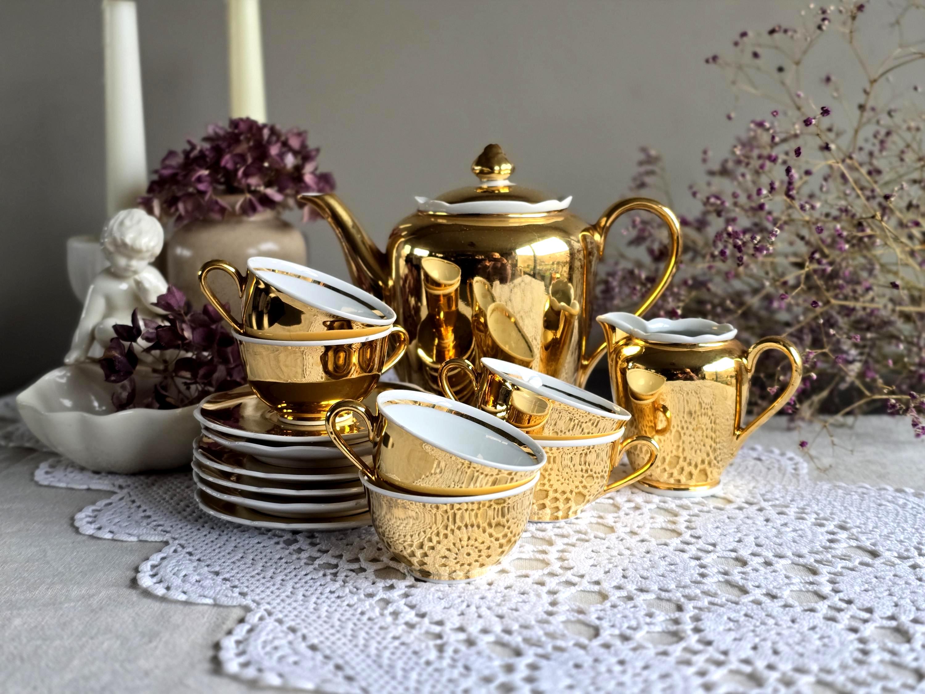 Service à Café/thé Vintage P.T. Bavaria Tirschenreuth - Théière, Cafetière, Sucrier - Occasion, Bon état