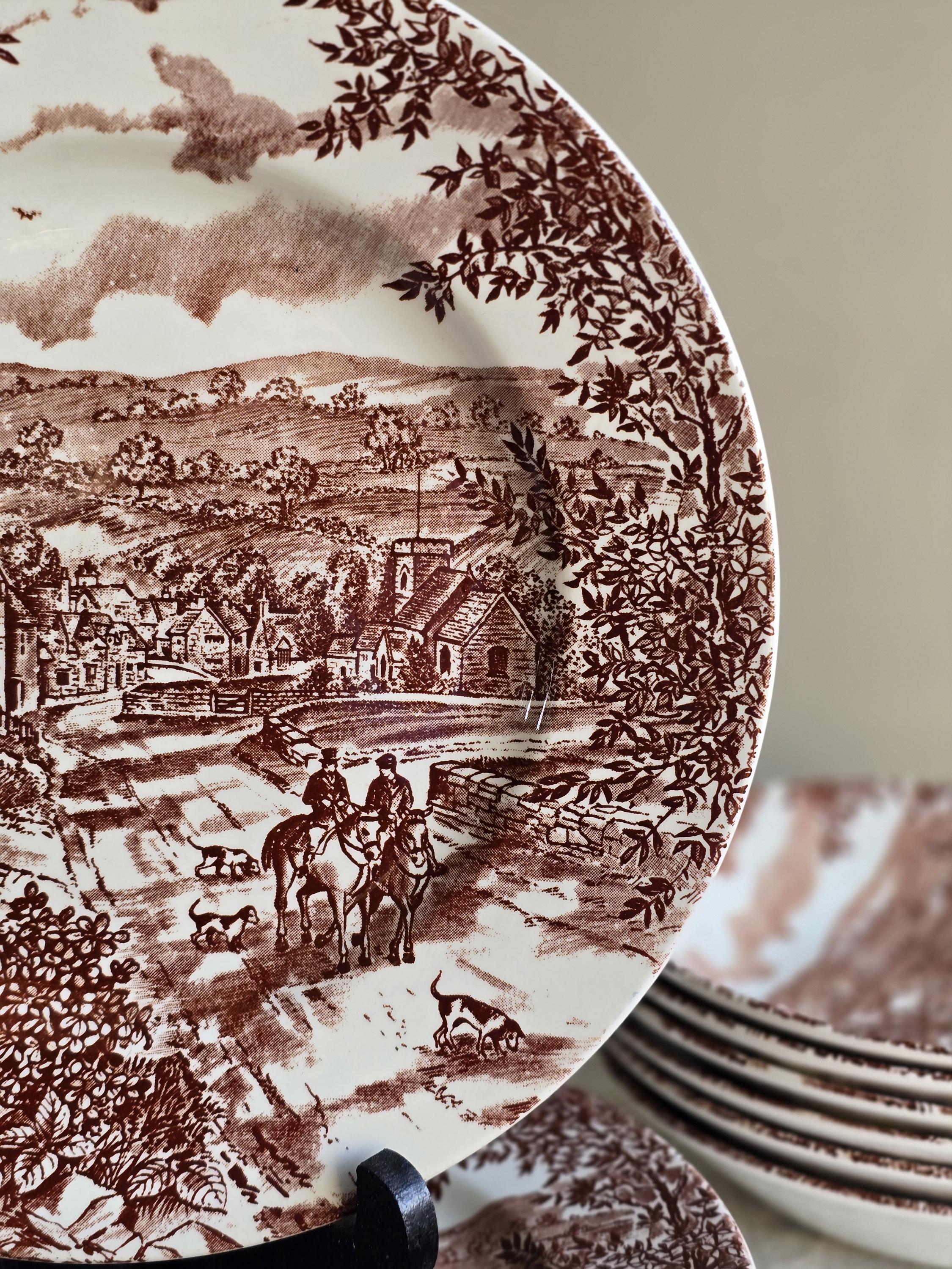 Broadhurst ヴィンテージプレート Vintage Broadhurst Village Dinner Plates – Set of 6 – English