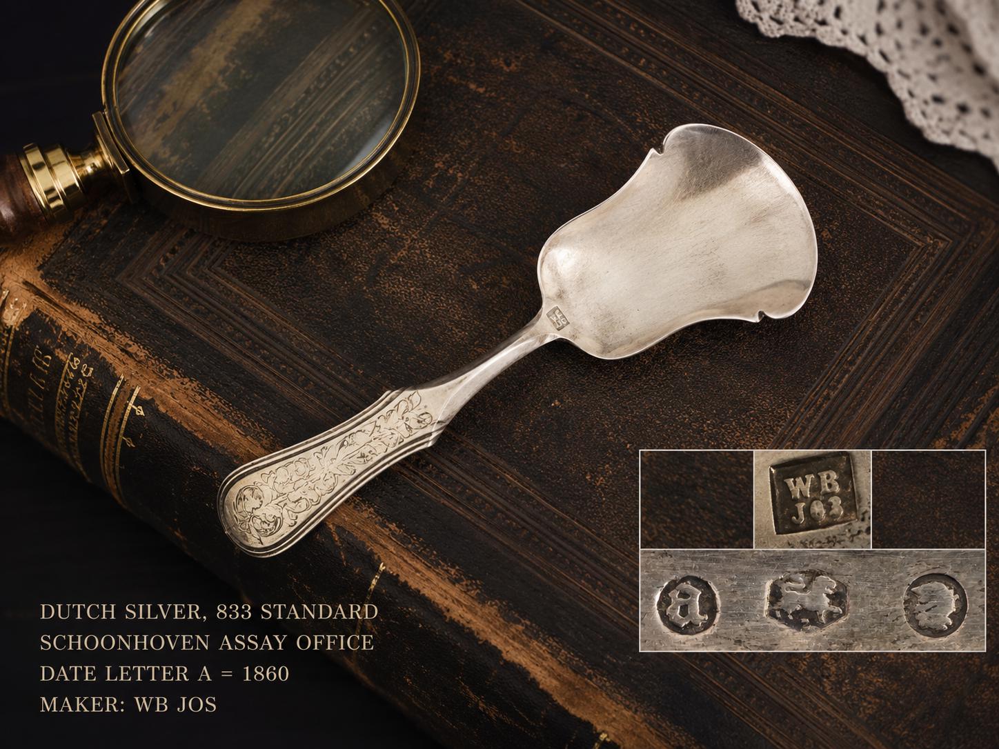 Rare Antique Dutch Silver Spoon – 1860 Schoonhoven Hallmark, Hand