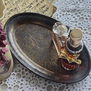 Vintage Silver-Plated Trays – Etched Scroll Pattern – Oneida Silversmiths USA – Patina Charm – Mid-Century Barware Decor