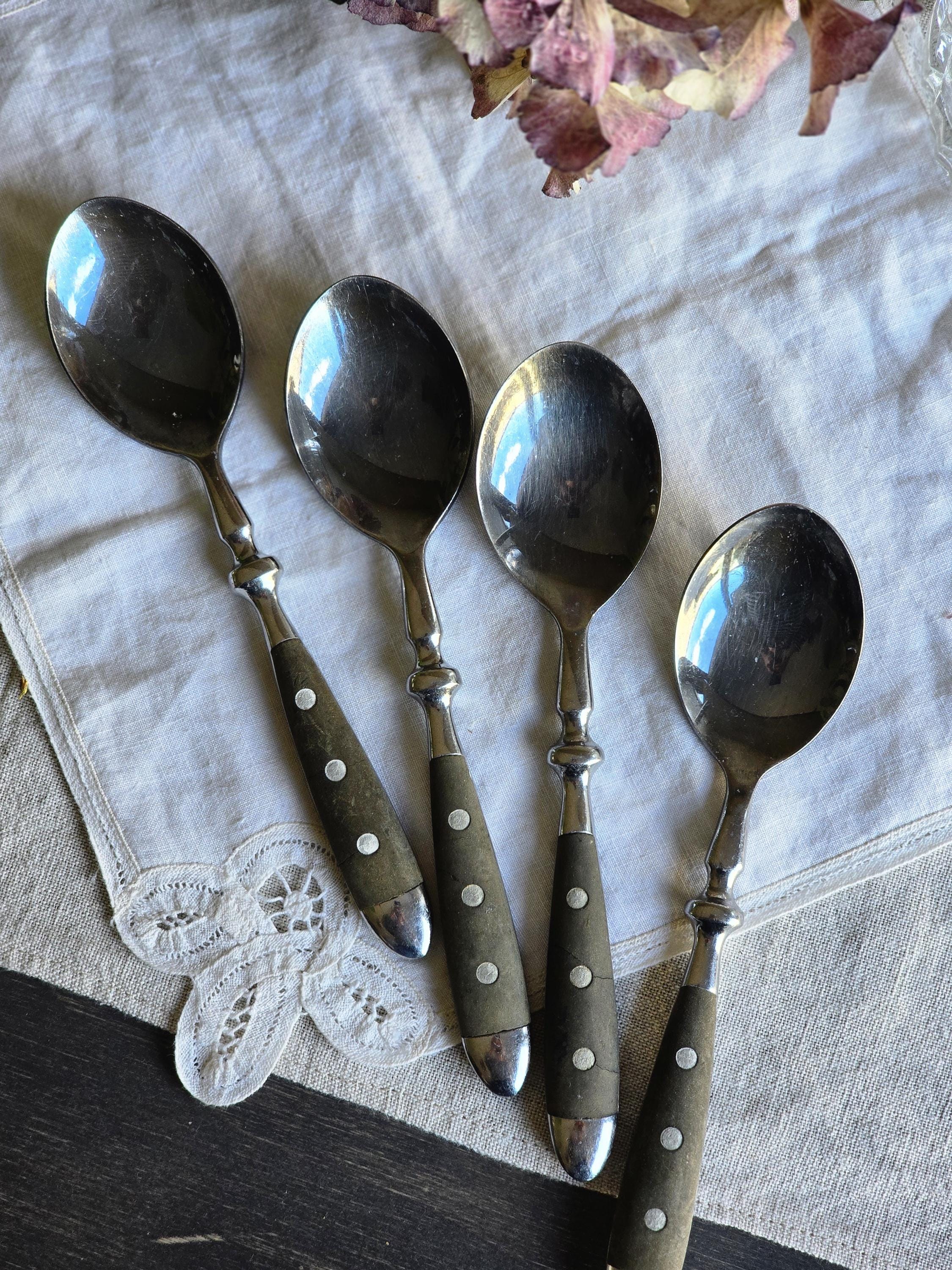 Set of 4 Zepter Rostfrei Hampton Black Spoons – Vintage Mid