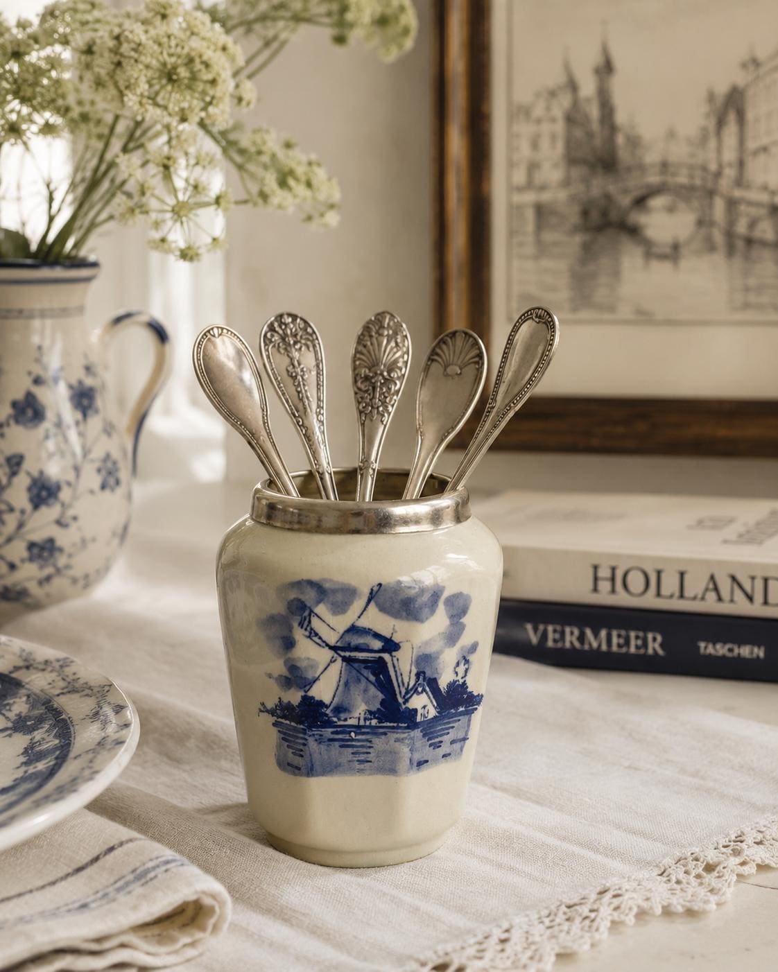 b*n様 デルフト焼　スプーンホルダー　オランダ Delft Blue Utensil Holder - Etsy
