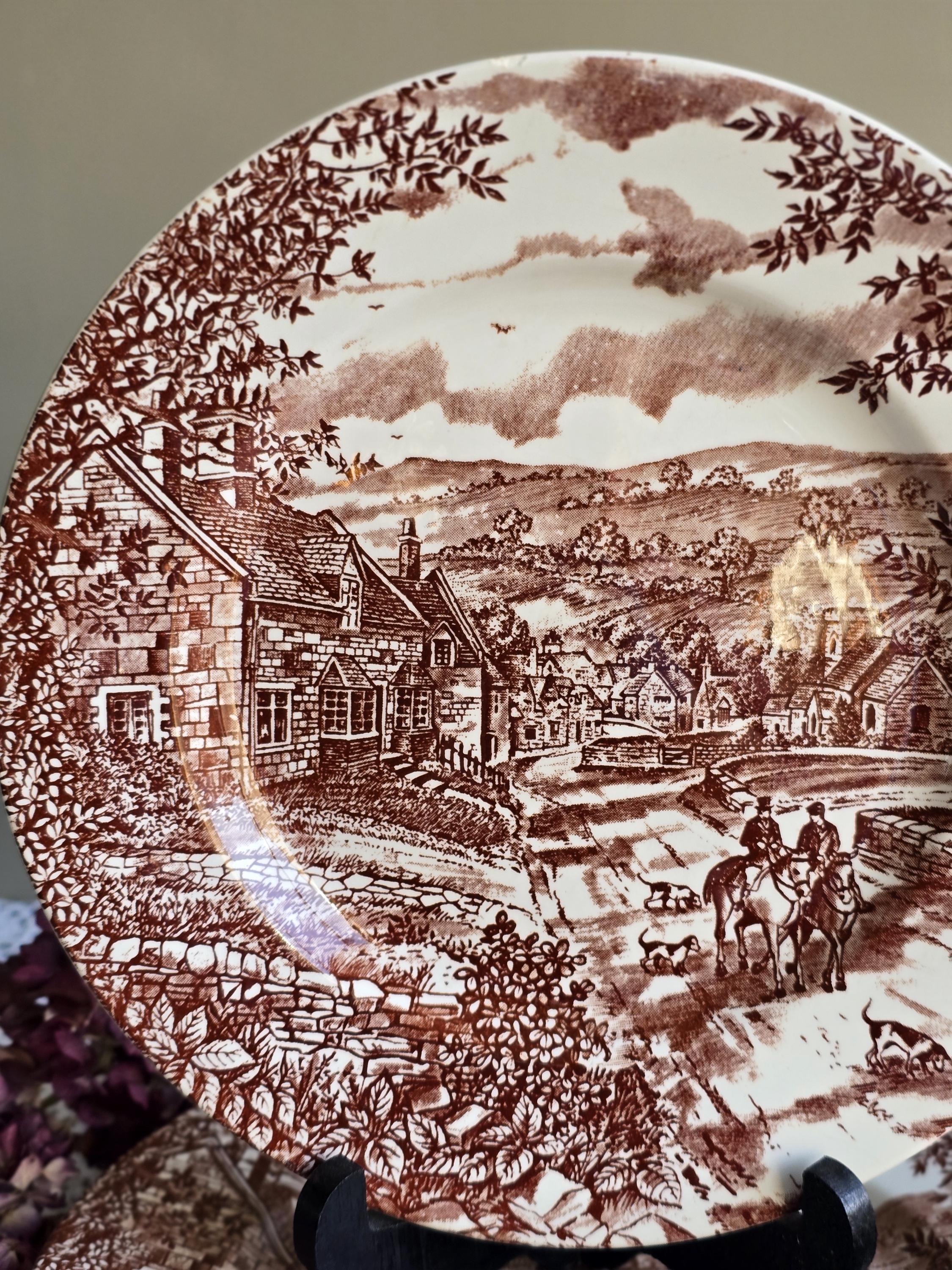 Vintage Broadhurst Village Dinner Plates – Set of 6 – English