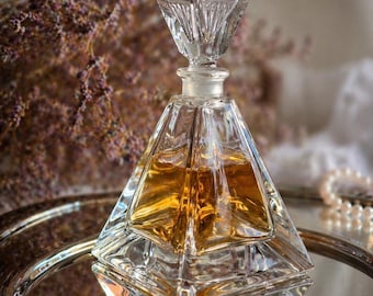 Flacon de parfum Art déco, flacon de vanité en cristal, flacon géométrique en verre, 12 cm, présentoir à parfum vintage, déco élégante pour coiffeuse