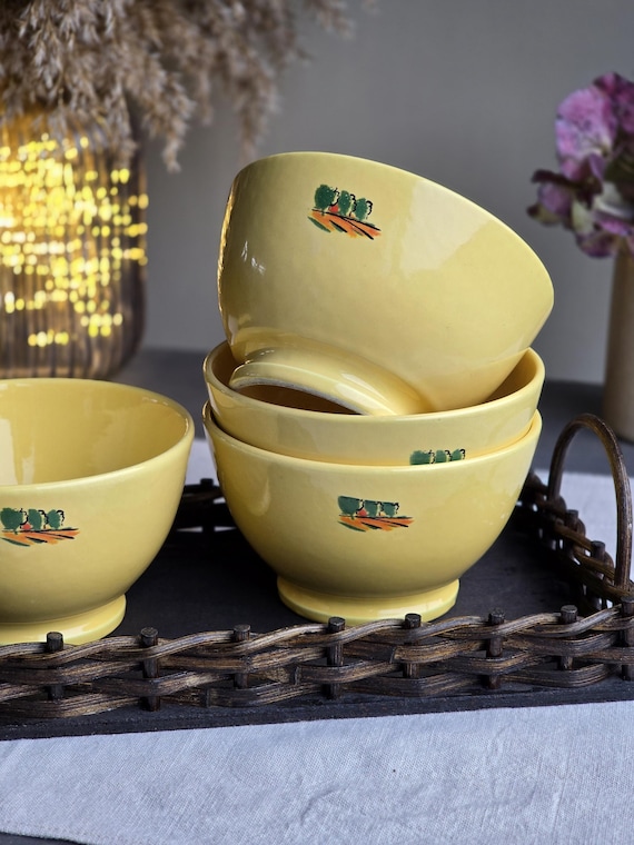 Set of Vintage Italian Ceramic Bowls – Hand-painted Tuscan