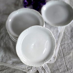Juego de 6 platos de postre vintage Monbijou de Rosenthal Alemania, porcelana blanca, 9,5 cm