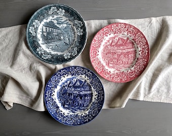 Vintage ROYAL TUDOR WARE Coaching Taverns 1828 Small Platter - (9