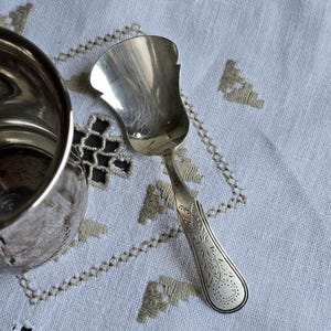 Rare Antique Dutch Silver Spoon – 1860 Schoonhoven Hallmark, Ornate Hand-Etched Handle