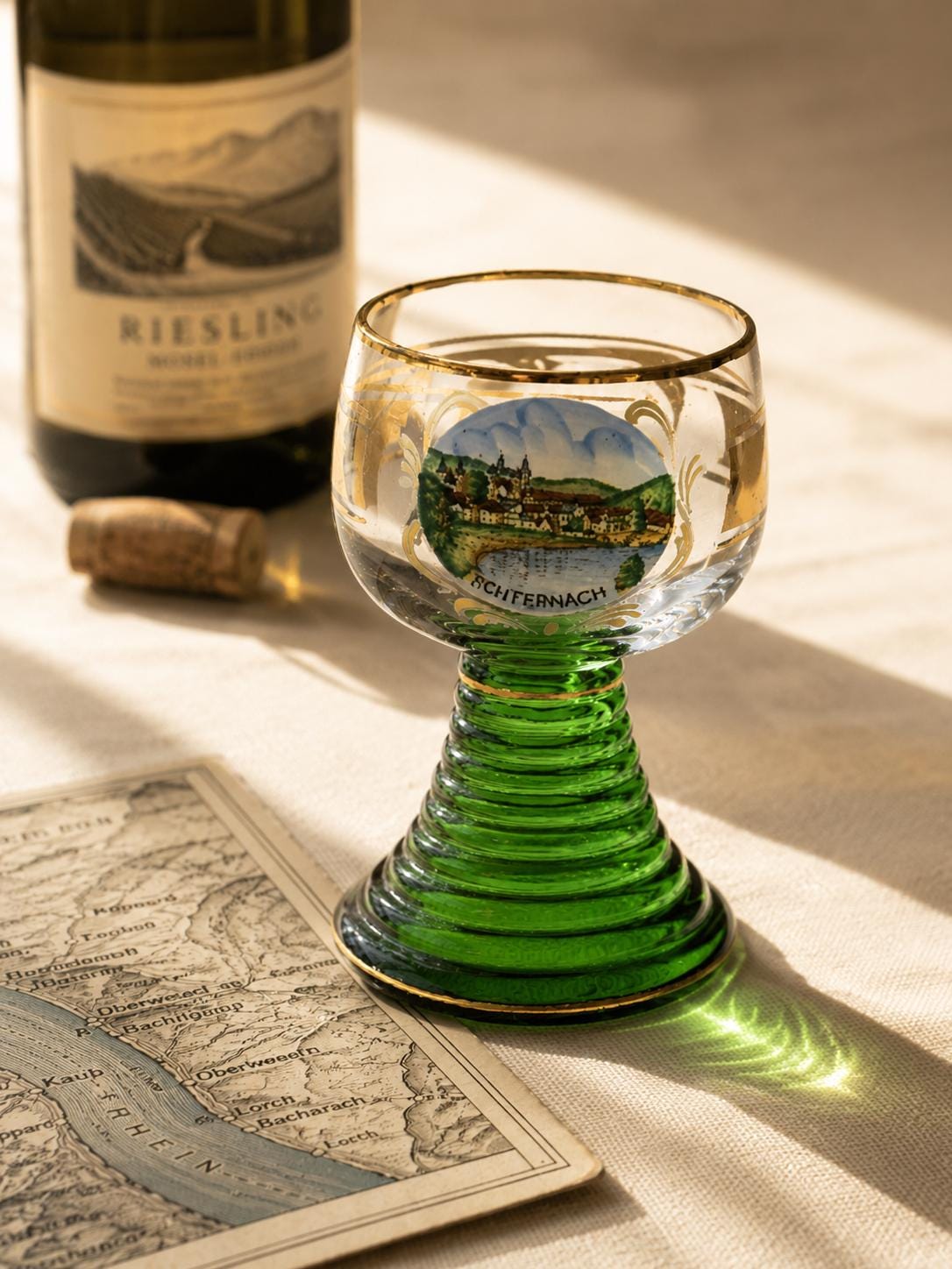 アンティークグラス　レーマーグラス　グリーン　ゴブレット　R1339ダI German green stem wine glasses - Etsy 日本