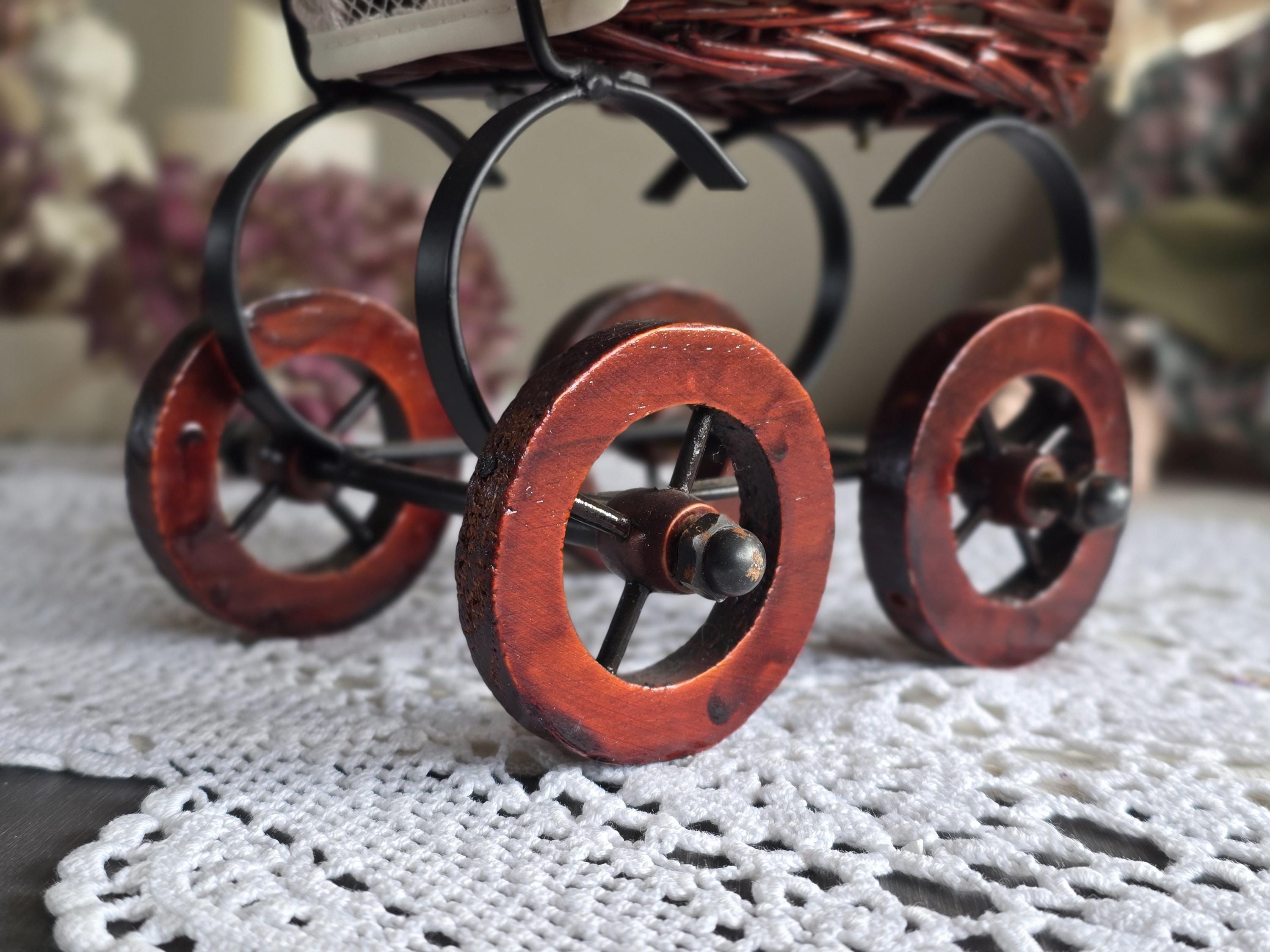 Prams Display Vintage Doll Pram, Miniature Baby Carriage, Wicker Doll Pram, Lace ...
