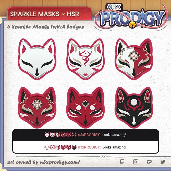 P2U Sparkle Masks ~ Badges for Twitch ~ Honkai Star Rail