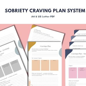 Sobriety Craving Plan Bundle | Addiction Recovery Worksheets | Urge Management Planner | Evening & Social Trigger Support | Printable PDF