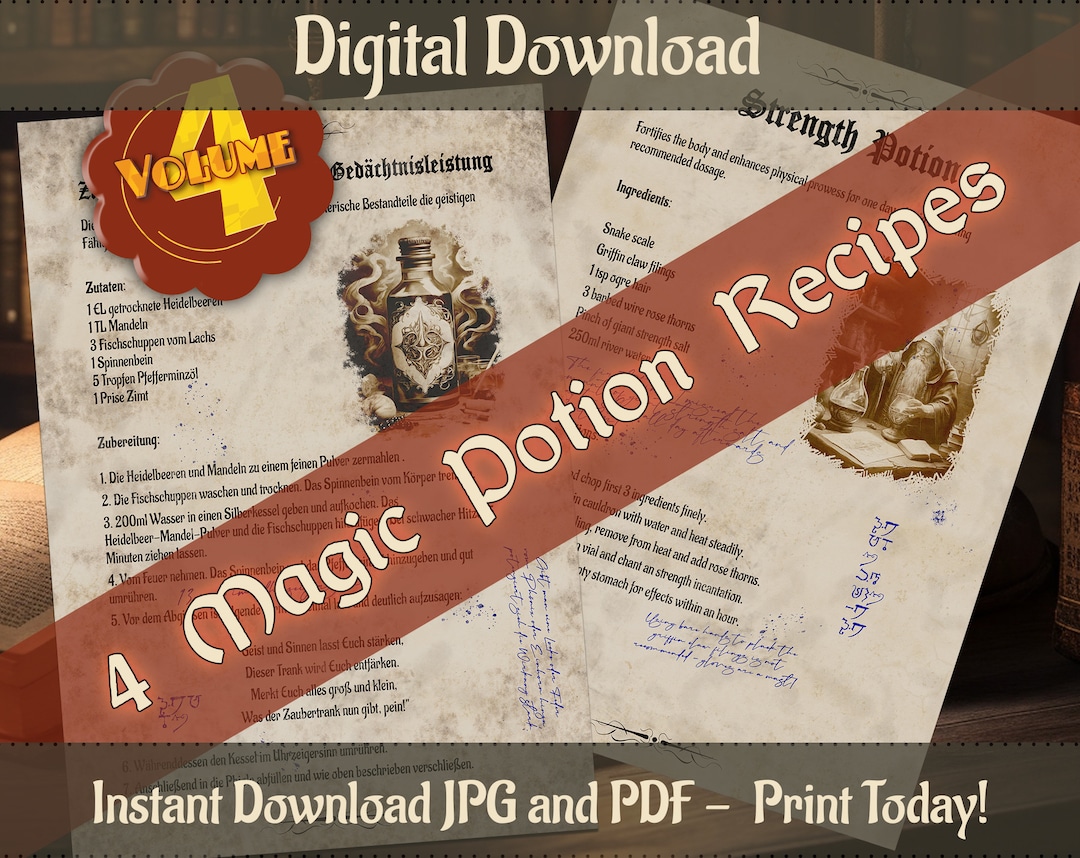 Magic Potion Recipes to Print Volume 4 Perfect for Decoration and ...