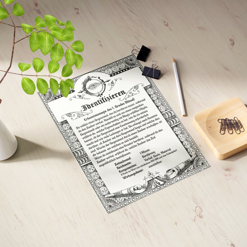 10 First Level Dnd Spells Parchment Look Spells to Print A4 Spells